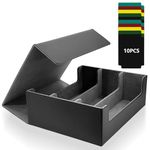 Socpuro Card Deck Box for Trading Cards,1800+ Single Sleeved Cards Holders Storage, 3 Row Leather Magnetic Closure Commander Card Storage Box Fit for YuGiOh, MTG and Sport Cards