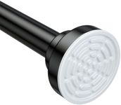 Ausemku Shower Curtain Rod - 32-104 Inch Rustproof Tension Rod, Non-Slip Spring Design, No Drilling Adjustable Curtain Rod for Bathroom, Kitchen, and Closet（Black）