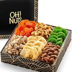 Dried Fruit and Nuts Gift Basket | Premium Dried Fruits & Nuts Square Gift Tin for Special Occasions - Birthday, Anniversary, Corporate Party. For Men & Women by Oh Nuts