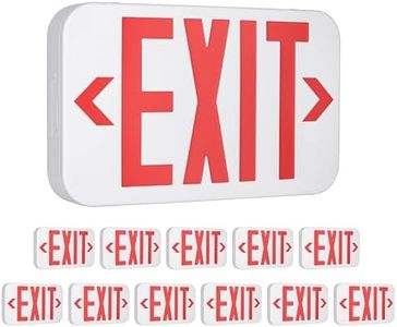 LIT-PaTH LED EXIT Sign, Emergency light with Double Face and Back Up Batteries- US Standard Red Letter Exit Lighting, UL 924 and CEC Qualified, 120-277 Voltage, 12-Pack