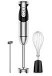 MegaWise 3-in-1 Immersion Hand Blender, Powerful 12-Speed Stick Blender with Sturdy Titanium Plated Stainless Steel Blades