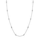 BERRICLE Rhodium Plated Sterling Silver Cubic Zirconia CZ by The Yard Wedding Station Necklace