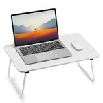 FISYOD Foldable Laptop Desk, Portable Lap Desk Bed Table, Lightweight Breakfast Table Tray Desk, Laptop Stand, Mini Table for Working Writing Drawing Eating Picnic-White