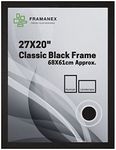 FRAMANEX Classic Picture Poster Frame, 27 X 20 inches Black Frame, Wood Finish, Portrait, Landscape Display Rectangle 68 X 61cm Frame (Black Picture Frame)