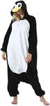 ULEEMARK Women's Adult Pajamas Unisex Animal Onesies Novelty Pyjamas Black Penguin Men's Nightwear Halloween Homewear Cosplay Costume Loungewear OnePiece for Height 148-187CM