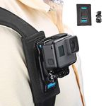 TELESIN Backpack Shoulder Strap Mount with Adjustable Shoulder Pad and J Hook, Strap Holder Attachment System for Hero 2018 Hero 7/6/5/4/3, Session, Polaroid, YI 4K, SJCAM Insta 360