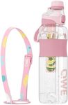 QWE Sports Water Bottle Large Capacity with Carry Handle,double drinking,high-capacity,20.2-50.7oz,Heat-resisting,Reusable,tritan BPA Free,Perfect for Travel, School, Outdoors, Cycling and Gym