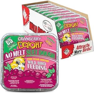 C&S Cranberry Delight No Melt Suet Dough, 11.75 Ounce, 8 Pack