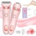 Dusk Razor for Women, Dusk Glide Pro 3.0 Shaver - Dusk Official Razor, Women Electric Shaver, 2 in 1 Electric Shaver Razors, Ipx7 Waterproof Women's Bikini Trimmers, Wet & Dry (Pink)