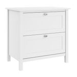 Bush Furniture Lateral File Cabinet with Satin Chrome Hardware | Broadview Collection 2 Drawer Filing Unit for Home Office | 40Wx20Dx30H