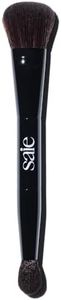 Saie The Double Brush - Multi-Use Dual Ended Makeup Brush To Highlight, Contour and Conceal - Large Ended Face Brush For Sculpting + Precise Application - Vegan, Cruelty-Free (1 Count)