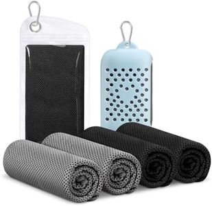 Finvizo 4 Pack Cooling Towels for Neck: Cool Towel Workout Sweat Towel for Sports Gym, Black (40"x12")