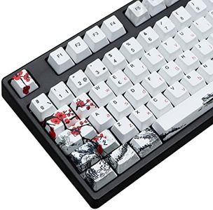 MOLGRIA Juego de 111 teclas para teclado mecánico 62 105 109, tapas de teclas de perfil OEM PBT para de teclas para interruptor Gateron Kailh Cherry MX, diseño ISO teclado español (flor de ciruela)