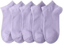 SERISIMPLE Women Viscose Bamboo Ankle Socks Low Cut Thin Sock Lightweight Pastal Color Soft Sock 5 Pairs(Taro purple, Small)