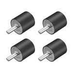 uxcell M6 Thread Rubber Mounts,Vibration Isolators,Cylindrical Shock Absorber with Studs 20mm x20mm 4pcs