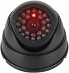 JUSTOP Dome Dummy CCTV Camera Outdoor/Indoor Waterproof With Reality LED Light Fake CCTV Cam - Black (1 Pack)