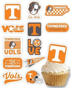 University of Tennessee Cupcake Toppers (24 Pcs) Tennessee Vols Party Supplies for Football Tailgating, Birthday Party, Graduation Decorations, Tennessee Bound Party Decorations (Tennessee Volunteers)