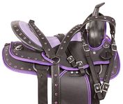 Skora Purple Cordura Western Pleasure Trail Barrel Racing Show Horse Saddle Free Tack Set Pad Size 14 | 15 | 16 Synthetic Extra Wide