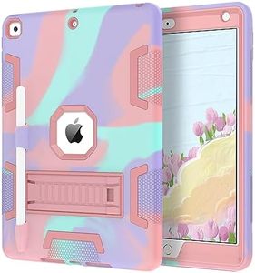 DOMAVER for iPad 9th Generation Case, iPad 10.2 Case, iPad 8th Gen Case, iPad 7th Gen Case with Stand, 2021/2020/2019 iPad Air 3 Case for Kids Women with Pen Holder Shockproof, iPad 7 8 9, Multicolor