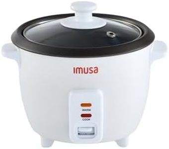 IMUSA USA GAU-00011 Electric Nonstick Rice Cooker 3-Cup (Uncooked) 6-Cup (Cooked), White