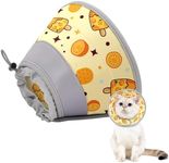 GoGoPaw Cat Cone Collar Soft to Stop Licking, Adjustable, Foldable Lightweight Kitten Cones After Surgery Recovery for Cats & Kittens, Cat Cone Alternative (Orange, M)