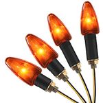 Justech 4PCs Turn Signal Light Universal Motorcycle Motorbike 10W High Power Bulb Lamp Turn Signal Indicator Amber Light Waterproof for M10 Motorcycle E-Marked