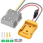 Kzreect 20V to 12V Step-Down Converter for Dewalt Power Wheels Adapter, DC 12V 20A 240W Buck Converter Reducer Regulator with Upgraded Low Voltage Protection for Golf Cart RC Car DIY Toys