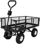 Sunnydaze Utility Steel Dump Garden Cart - Removable Sides - 400-Pound Capacity - Black