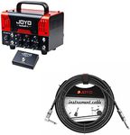 JOYO Jackman II Tube Amp Head Bundle with CM-12 Mono Audio Instrument Cable Straight-to-Right Angle