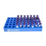 ALWSCI 2ml Vial Rack Lab HPLC Vial Holder, Autosample Vial Tray with 50 Holds Diameter 12mm, Centrifuge Tube Rack HPLC Sample Bottles Rack Stackable Tube Rack