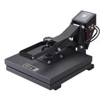 VEVOR Heat Press Machine, 15x15in, Clamshell Sublimation Transfer Printer with Teflon Coated, Digital Precise Heat Control, Powerpress for T-Shirts Bags Pads Black