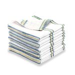 Linen Home Dish Cleaning Cloth Pack of 10 - Cotton White Dish Cloths for Washing Up Full Absorbent, Multifunctional Lint Free Reusable Cleaning Cloth for Kithchen 38cm x 35cm.