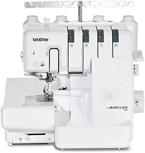 BROTHER Airflow 3000 Air Overlock Machine, White, Compact, Plastic, 12 kg, 30.1 x 37 x 35.5 cm, 1300 Stitches/Min, 2-4 Thread Overlock Stitches, Differential Drive, Instant Rolled Hem