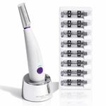 Michael Todd Beauty Sonicsmooth Dermaplane Razor for Women Face + Eyebrow trimmer Dermaplaning System - Peach Fuzz Remover - 8 Weeks of Safety Edges