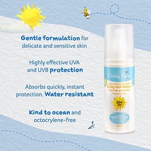 Childs Farm Kids & Baby Sun Lotion Spray SPF 50+ – Water Resistant, 100ml