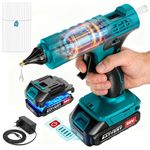 Cordless Hot Glue Gun with Digital Display, Heating Fast Glue Gun Kit with 12 Pcs Mini Glue Gun Sticks, 100W 21V Glue Gun with 2.0Ah Batteries & Charger for Art, Crafts, Decorations, Home Repairs