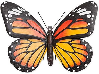 Bits and Pieces - Metal Monarch Butterfly Wall Art - Decorative Hanging Wall Sculpture for Your Home