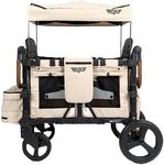 Keenz VYOO Stroller Wagon with Canopy - Foldable Design for Easy Storage, 5 Seating Positions for Kids, Enhanced Child Safety, All-Terrain Mobility, 4-Passangers, Mocha