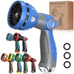 Garden Hose Nozzle - 10 Adjustable Patterns Metal High Pressure Hose Nozzle, Garden Hose Spray Nozzle with Thumb Control Design, Hose Sprayer for Garden & Lawns Watering, Cleaning, Pets & Car Washing