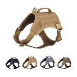 EXCELLENT ELITE SPANKER Tactical Dog Harness Vest Military K9 Working Dog Harness No-Pull Pet Harness Adjustable Training Vest with Easy Control Handle(Coyote Brown-S)