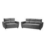 Wakefit Sofa Set for Living Room | 5 Years Warranty | Sofa Set, 3+2 Seater Sofa, Wooden Sofa Set for Living Room, Plus Size 5 Seater - Belize (Fabric, Graphite)