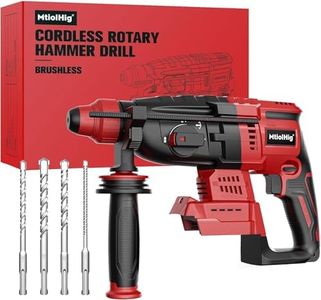 MtiolHig Rotary Hammer Drill Compatible with Milwaukee 18V: 1" SDS Plus Brushless Rotary Hammer - Fastest Drilling for Concrete Tile Wood Wall, 4 Modes with 360°Auxiliary Handle, Tool Only