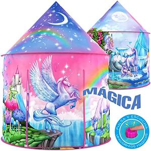 W&O Tienda de campaña de Unicornio arcoíris para niñas con Sonidos mágicos de Unicornio, Juguetes de Unicornio para niñas, Tienda de campaña de Princesa para niñas, Regalos de Unicornios para niñas