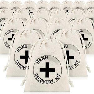 20 Pack Hangover Bag Gift Bags Bachelor Party Decorations Bachelor Party Favors Bachelorette Bridal Shower Pouches with Drawstring Party Wedding Favors for Bachelorette Party (White, Cross)