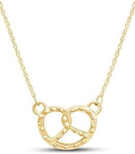 THE JEWEL ZONE Sterling Silver Fashion Tiny Pretzel Necklace & Pendant