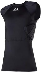 McDavid Rival Integrated 5-Pad Shirt, Comfort & Protection from Hard Objects, Lightweight & Breathable, Great for Football & Lacrosse (Adult) Black