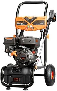 MUTAOMAY 3500PSI Gas Pressure Washer, 2.3GPM Gas Powered High Pressure Washer with 212CC Engine, 4 Adjustable Nozzles, 25 ft High Pressure Hose for Cleaning Walls, Terraces, Vehicles, Gardens (Orange)