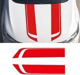 LANZMYAN Car Hood Decal Universal Auto Racing Body Stripe Vinyl Sticker Modified Exterior Decoration Accessories Decal,Red