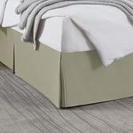 Nestl Bedding Pleated Bed Skirt - Luxury Microfiber Dust Ruffle - Sleek Modern Bed Skirt - 14” Tailored Drop, Queen, Sage