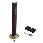 RASNONE Universal Katana Shift Knob Samurai Sword Gear Shifter with 4 Adapters Compatible with Manual Cars Most Automatic Cars 26cm Handle Black+Red